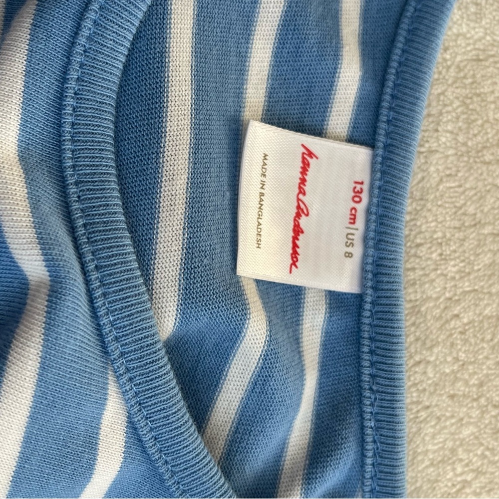 Blue Striped and Patterned Kids Dress - Picture 6 of 8